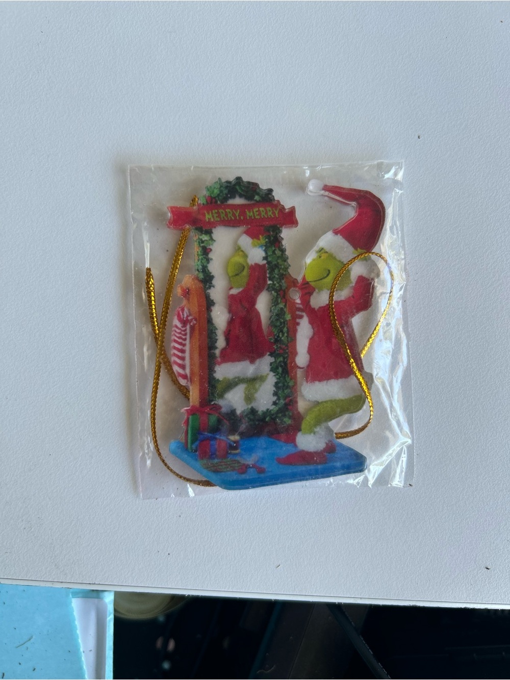 Grinch-Inspired Holiday Ornament in Red & Green - Festive Hanging Decoration